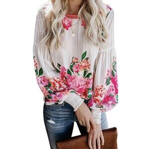 Jealous Tomato Blouse Women’s Sz Small Top Gorgeous Floral Victorian Sleeve